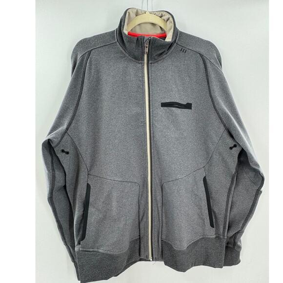 Lululemon Mens Gray Jacket Full Zip Bomber Warm Up Track Active Performance L - Picture 1 of 10